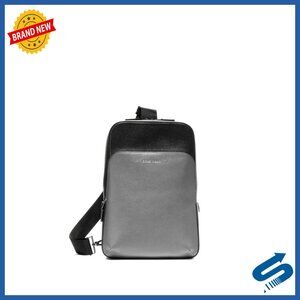 Leather Crossbody Sling Bag with Adjustable Strap and Mesh Back Panel